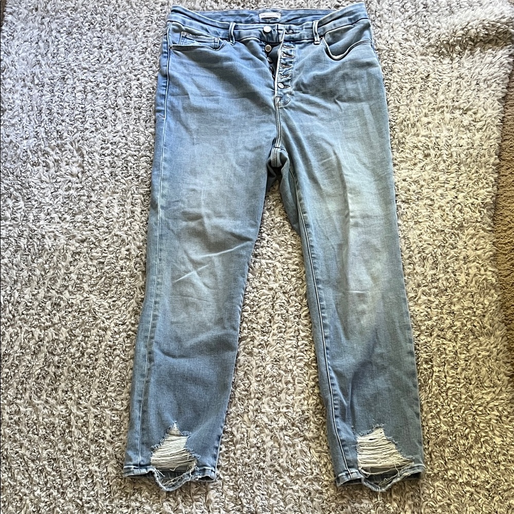 Good American Blue Straight Leg Jeans